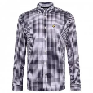 Lyle and Scott Long Sleeve Gingham Shirt - Navy Z650