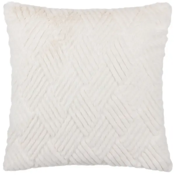 Sonnet Cut Faux Fur Cushion White / 45 x 45cm / Polyester Filled