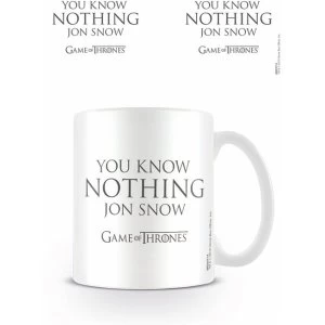 Game Of Thrones You Know Nothing Jon Snow Mug