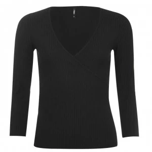 Only Nella Wrap Top - Black