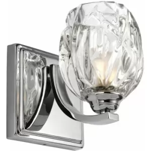 Loops - IP44 Wall Light Multi Faceted Crystal Glass Shade Polished Chrome LED G9 3.5W