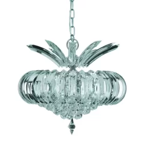 Sigma 5 Light Ceiling Pendant Chrome with Crystals, E14