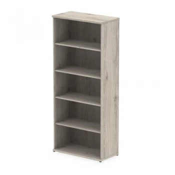Trexus Office Very High Bookcase 800x400x2000mm 4 Shelves Grey Oak Ref
