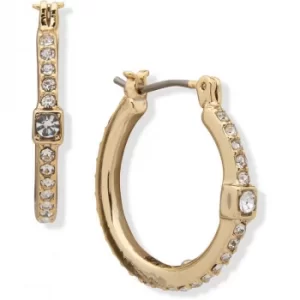 DKNY Jewellery Gold Coloured Medium Cube Hoop Earrings