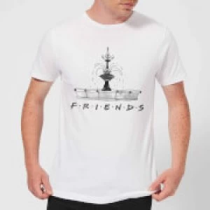 Friends Fountain Sketch Mens T-Shirt - White - L