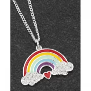 Colourful Rainbow Silver Plated Cloud Heart Rainbow Necklace