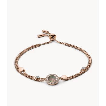 Fossil Womens Val Gray Mother-Of-Pearl Bracelet - Rose Gold