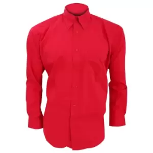 Kustom Kit Mens Long Sleeve Corporate Oxford Shirt (16inch) (Red)