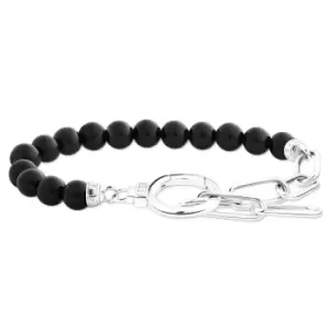 THOMAS SABO Silver Zirconia & Onyx Ring Clasp Link Bracelet