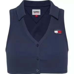 Tommy Jeans Tjw Ultr Crp XS Badge Sl Polo - Blue