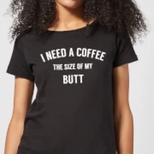 Coffee Butt Womens T-Shirt - Black - 5XL