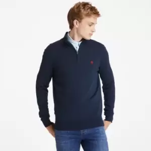 Timberland Williams River Zip-neck Sweater For Men In Navy, Size XL