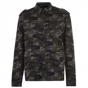 Firetrap Camo Shacket Mens - Khaki Camo