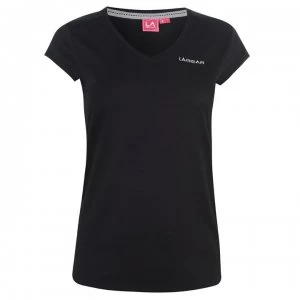 LA Gear V Neck T Shirt Ladies - Black