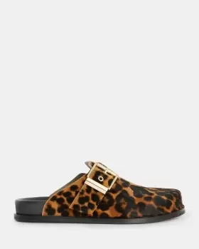 AllSaints Venus Leopard Print Mule Slip On Shoe