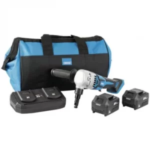 Draper D20 20V Brushless Nibbler Kit (+2 x 3Ah Batteries, Twin Charger and Bag)