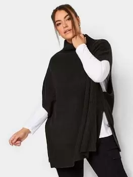 Yours Tabbard Jumper, Black, Size 18-20, Women