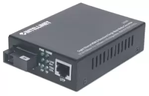 Gigabit Ethernet WDM Bi-Directional Single Mode Media Converter - 10/100/1000Base-Tx to 1000Base-Lx (SC) Single-Mode - 20km - WDM (Rx1550/Tx1310) (Eur