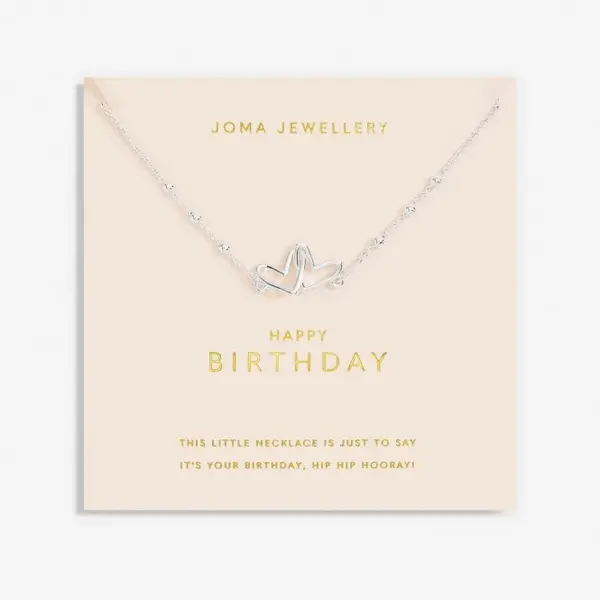 Forever Yours Happy Birthday Silver Plated 46cm + 5cm Necklace 6710