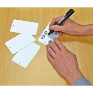 White Plastic Tags 120X70 MM 250MU Unwired (Pk-500)