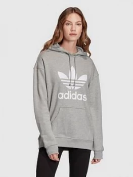 adidas Originals Trefoil Hoodie - Medium Grey Heather, Size 16, Women