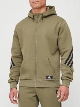 Adidas Future Icon 3 Stripe Full Zip Hoodie