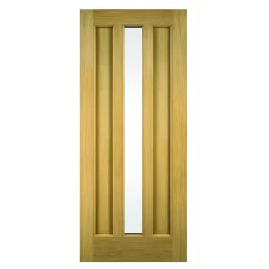 Wickes York External Oak Veneer Door Glazed 1981 x 762mm