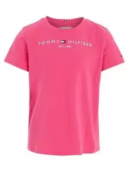 Tommy Hilfiger Girls Essential T-Shirt - Hot Magenta, Pink, Size Age: 12 Years, Women