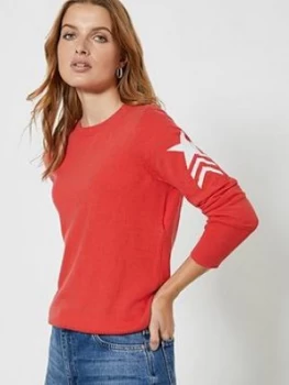 Mint Velvet Watermelon Military Jumper - Red, Size XS, Women