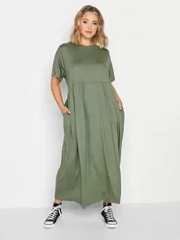 Yours Throw On Pocket Dress Dark Khaki, Green, Size 20, Women