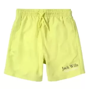 Jack Wills Wills Kids Boys Ridley Script Swim Shorts - Green