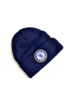 Knitted Crest Turn Up Hat