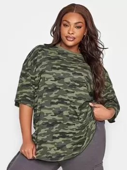 Yours Boxy Tee 2 Pack - Black/camo, Black, Size 20, Women