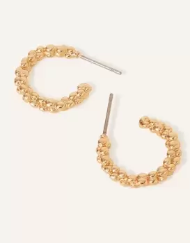 Accessorize Womens 14ct Gold-Plated Bobble Chubby Hoops