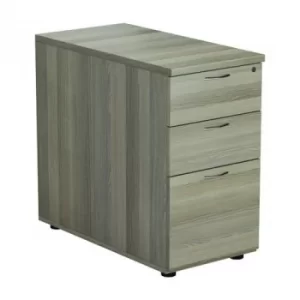 Jemini Grey Oak 3 Drawer Desk High Pedestal D800 KF78951