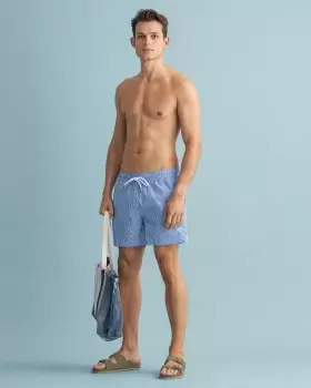 GANT Men Classic Fit Seersucker Swim Shorts (XL) Blue