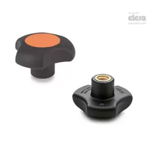 ELESA Lobe knob-VTT.32-C-B-M8-C2 Orange