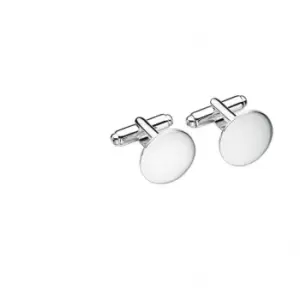 Beginnings Sterling Silver Plain Round Cufflink Cufflinks V452