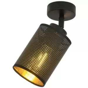 Emibig Bronx Black Single Spotlight with Black Fabric Shades, 1x E14