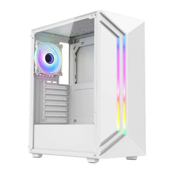 VIDA Vida Apollo White ARGB Gaming Case w/ Glass Window ATX Rear ARGB Fan Front LED Strips APOLLO-WHT