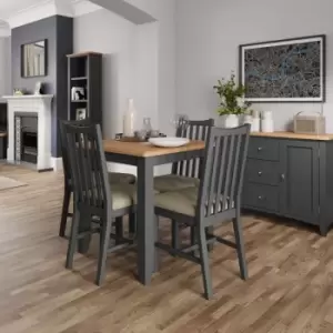 Kettle Interiors Grasmere Two Tone Oak & Grey Square Fixed Dining Table