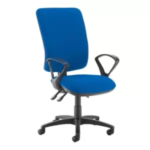 Dams MTO Senza Extra High Back Operator Chair with Fixed Arms - Blizzard Grey