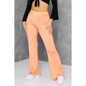 I Saw It First Orange Petite Printed Slinky Flare Trousers Co-Ord - Orange