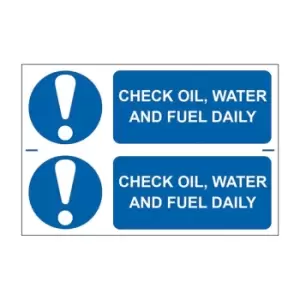 Spectrum Industrial Check Oil, Water and Fuel Daily - PVC (300 x 200mm)