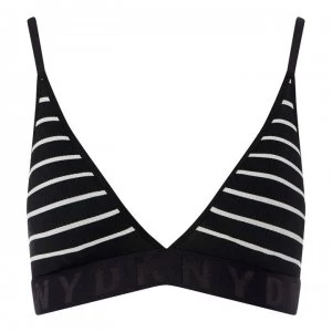 DKNY Triangle Liteware Ribbed Bralette - Black