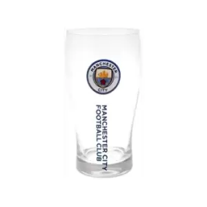 Manchester City FC Official Football Crest Pint Glass (One Size) (Clear)