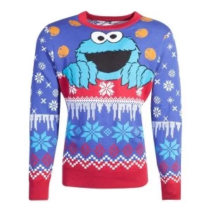 Sesame Street - Cookie Monster Christmas Unisex X-Large Christmas Jumper - Multi-Colour