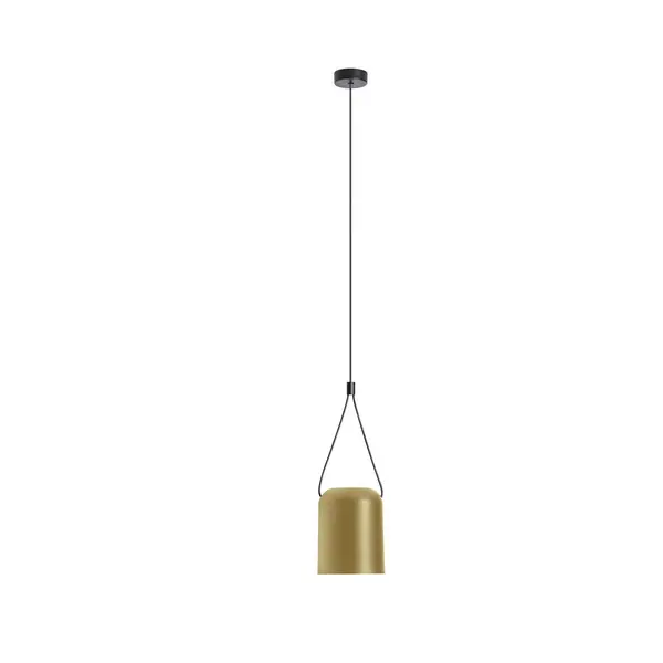 Attic Decorative Hanging Ceiling Pendant Matt Black Painted Gold 1x E27 / 250cm