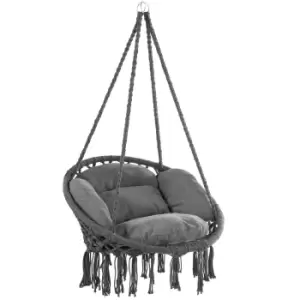 Hanging Chair Anthracite Boho Style Round