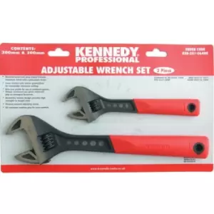 Kennedy-Pro 8"/12" Soft Grip Phosphate Finish Adjustable Wrench Set